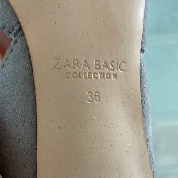 ZARA grey suede kitten heels Excellent - Picture 7 of 9